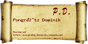 Pongrátz Dominik névjegykártya